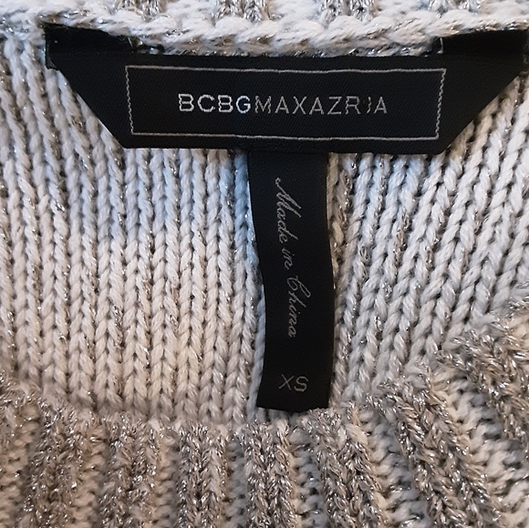 Bcbgamxaria metallic cold shoulder sweater size XS. - Picture 2 of 3